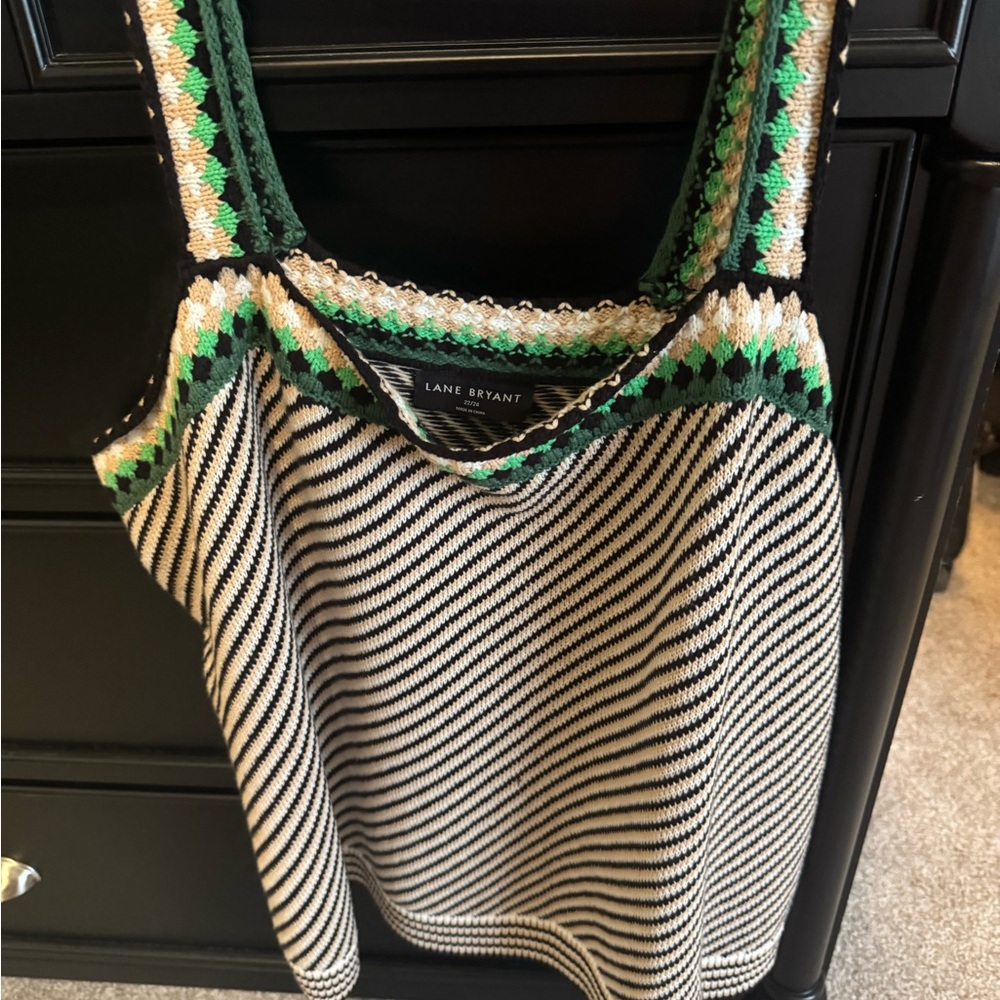 Lane Bryant Black and Green Women's Top